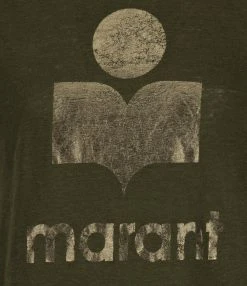 MARANT ÉTOILE Tee-shirt Koldi Lin Kaki Doré -ANINE BING Boutique 017 5222223226264 1 1
