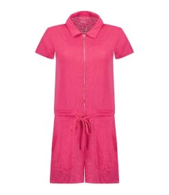 MAJESTIC FILATURES Combinaison Short Lin Flamingo