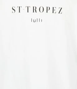Tee-shirt Lulli St-Tropez Col Rond Coton Bio Blanc, Collaboration Jeanne Vouland X Lulli -ANINE BING Boutique 059 5222223185912