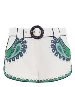 Zimmermann Short Tiggy Lin Ivoire Bleu Vert