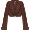 JONATHAN SIMKHAI Top Court Breslin Satin Chocolat