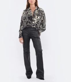 STOULS Pantalon Oswald Agneau Plongé Light Noir -ANINE BING Boutique 131 92