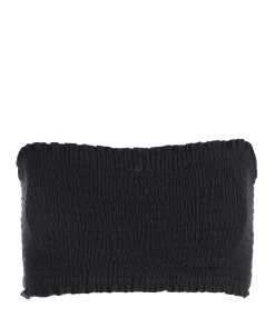 JEANNE VOULAND Top Hyna Bandeau Gaze De Coton Noir