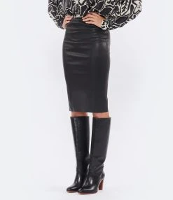 STOULS Jupe Gilda Agneau Plongé Regular Noir -ANINE BING Boutique 147 96