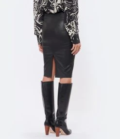 STOULS Jupe Gilda Agneau Plongé Regular Noir -ANINE BING Boutique 150 84