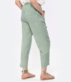 CHARLIE JOE Pantalon Karla Coton Vert 11 CHARLIE JOE Pantalon Karla Coton Vert -ANINE BING Boutique 284retoucheshoestroppetitesd2somerci 1