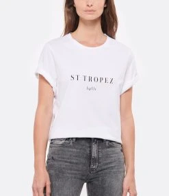 Tee-shirt Lulli St-Tropez Col Rond Coton Bio Blanc, Collaboration Jeanne Vouland X Lulli -ANINE BING Boutique 291861681 603818791081879 8537005261823837281 n