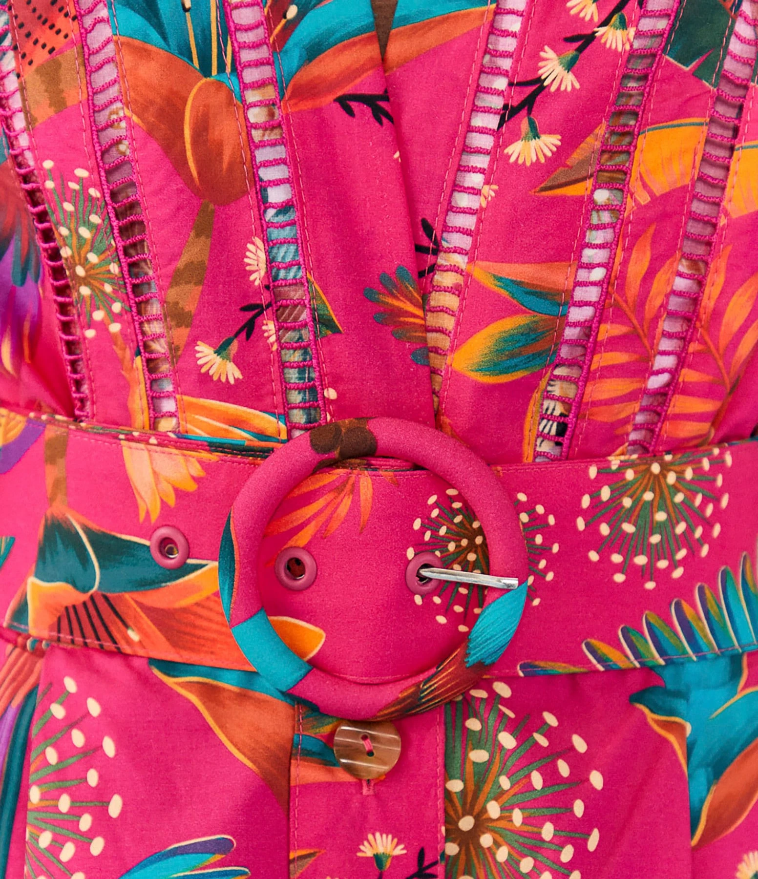 Farm Rio Combinaison Short Macaw Coton Rose 4 Farm Rio Combinaison Short Macaw Coton Rose – Image 2