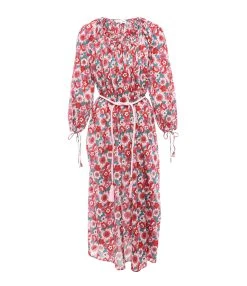 ANTIK BATIK Robe Longue Blossom Rouge