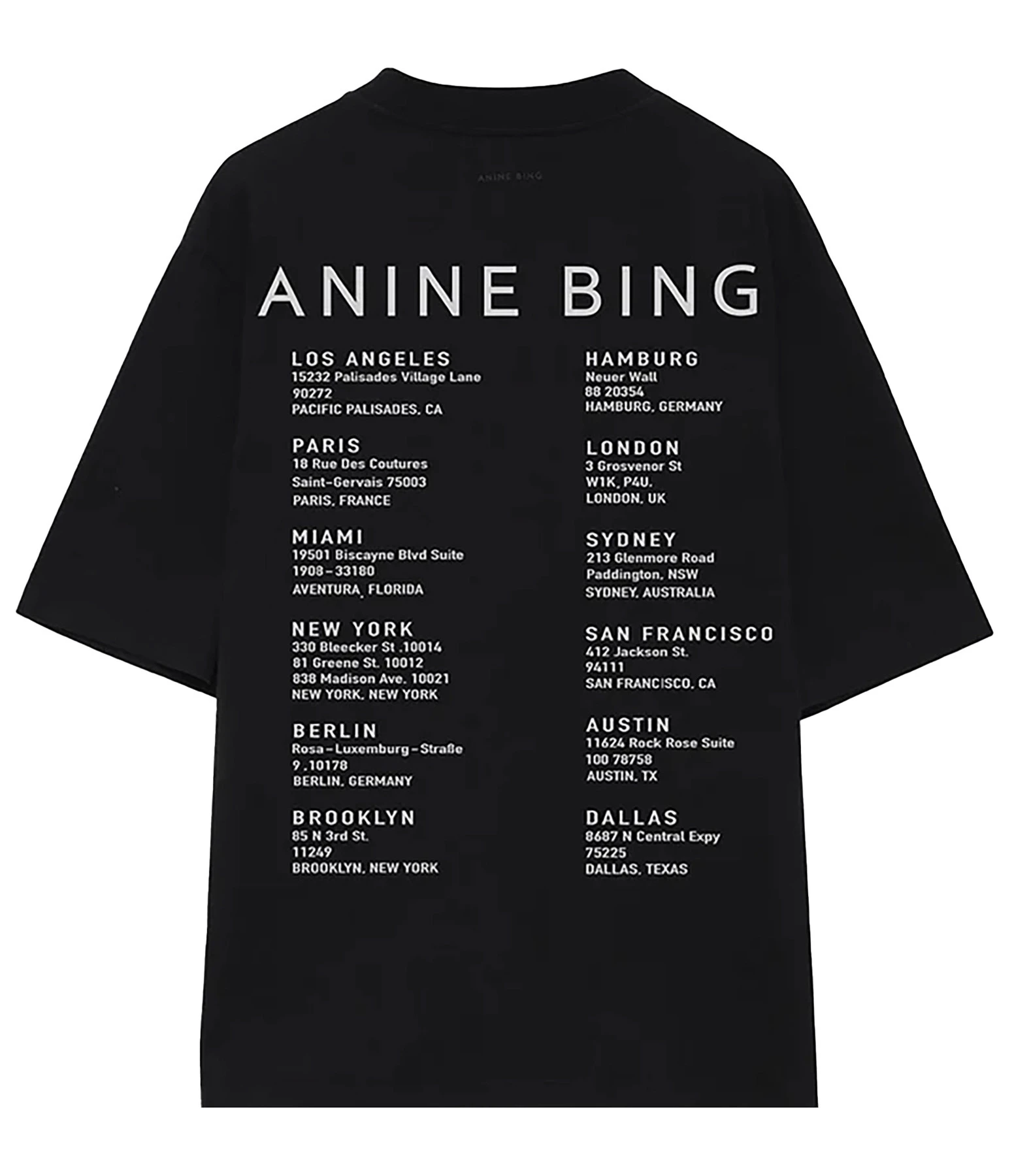 ANINE BING Tee-shirt Avi Smiley Coton Organique Noir 4 ANINE BING Tee-shirt Avi Smiley Coton Organique Noir – Image 2
