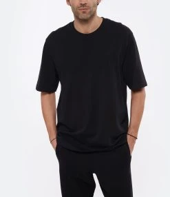 AMI Paris Tee-shirt Unisexe Ami De Cœur Coton Biologique Noir -ANINE BING Boutique amipa look20220425 521