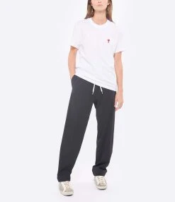 AMI Paris Tee-shirt Unisexe Ami De Cœur Coton Biologique Blanc -ANINE BING Boutique amipa look20220629 62