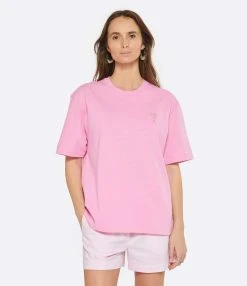 AMI Paris Tee-shirt Unisexe Ami De Cœur Coton Biologique Rose Bonbon -ANINE BING Boutique amipa look20230118 192