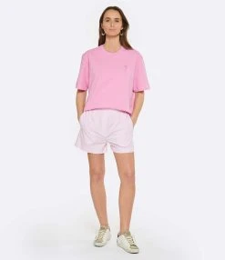 AMI Paris Tee-shirt Unisexe Ami De Cœur Coton Biologique Rose Bonbon -ANINE BING Boutique amipa look20230118 194