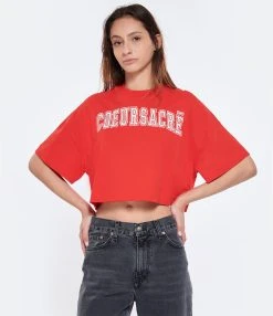 AMI Paris Tee-shirt Coton Biologique Rouge -ANINE BING Boutique amipa look20230203 177