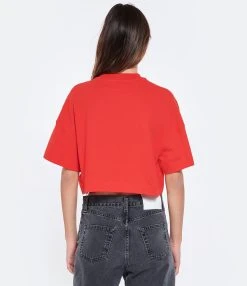 AMI Paris Tee-shirt Coton Biologique Rouge -ANINE BING Boutique amipa look20230203 179