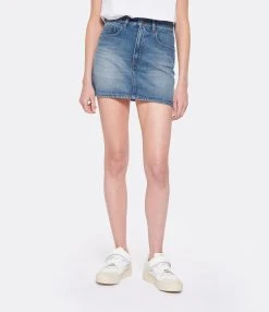 AMI Paris Jupe Courte Coton Bleu Usé -ANINE BING Boutique amipa look20230207 295