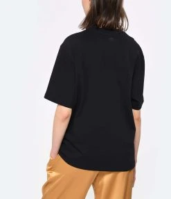 AMI Paris Tee-shirt Unisexe Ami De Cœur Coton Biologique Noir Rouge -ANINE BING Boutique amipa look20230223 399