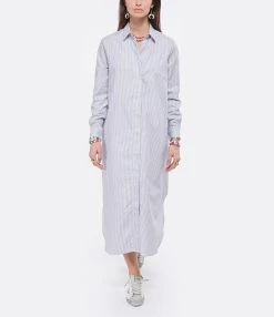 ANDREA LEV Robe Chemise Sienna Rayures Bleu Ciel -ANINE BING Boutique andre look20220118 367