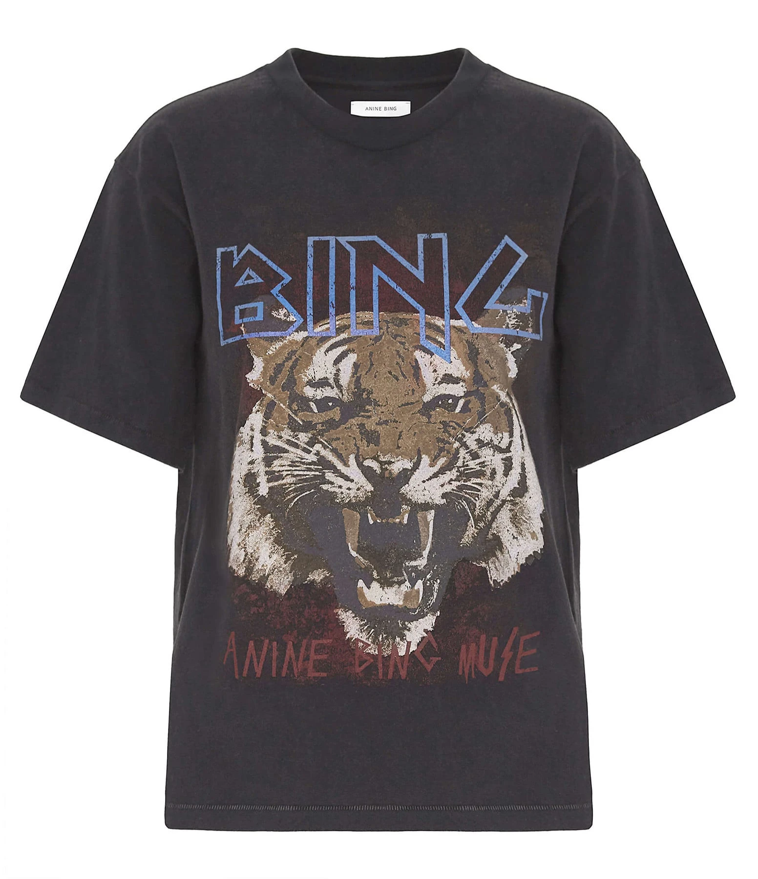 ANINE BING Tee-shirt Tiger Coton Organique Gris Délavé 3 ANINE BING Tee-shirt Tiger Coton Organique Gris Délavé