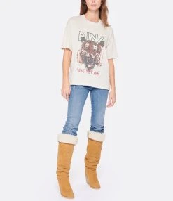 ANINE BING Tee-shirt Tiger Coton Organique Stone -ANINE BING Boutique anine look20221007 114
