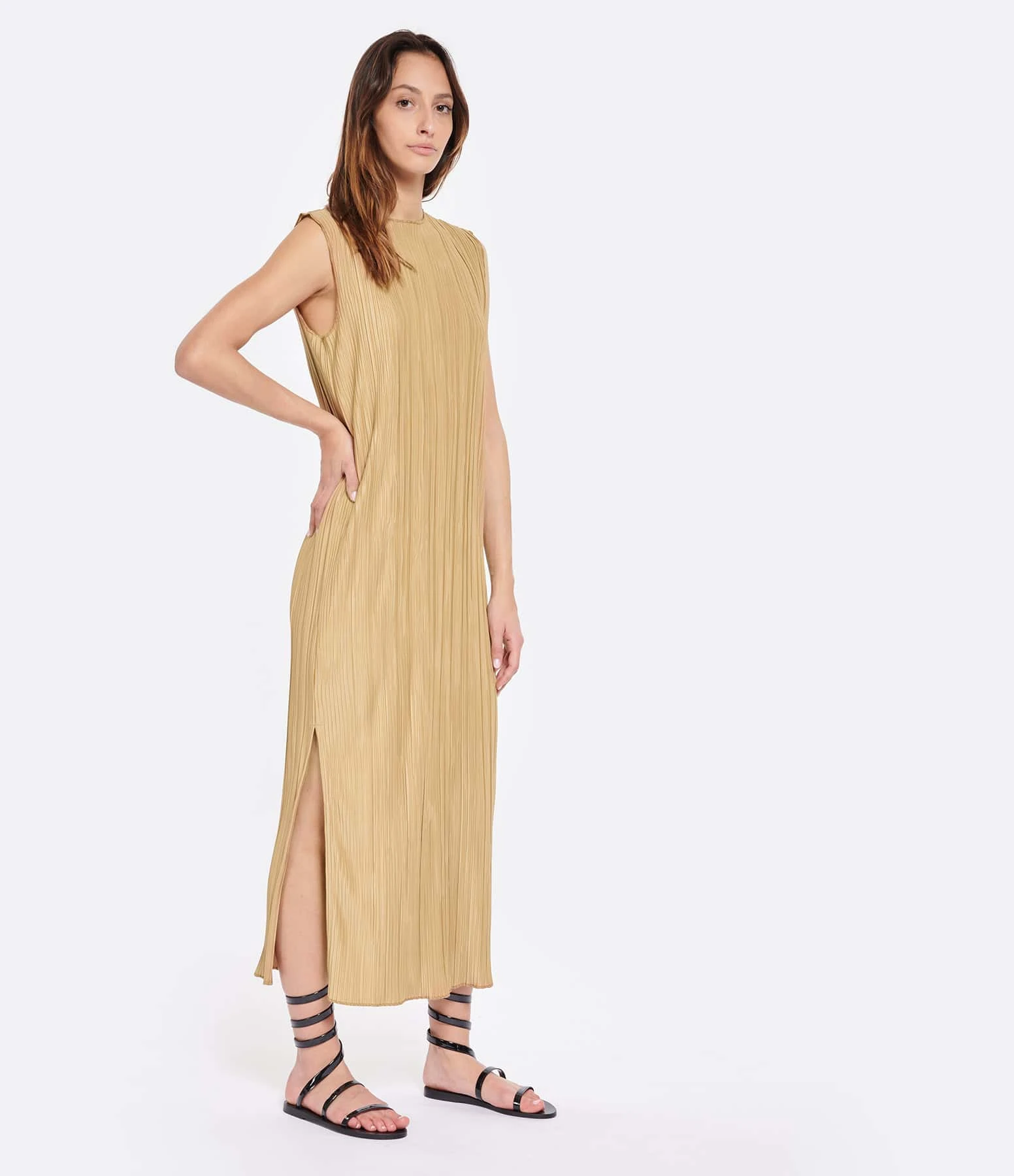 ANINE BING Robe Longue Melanie Marron 5 ANINE BING Robe Longue Melanie Marron – Image 3