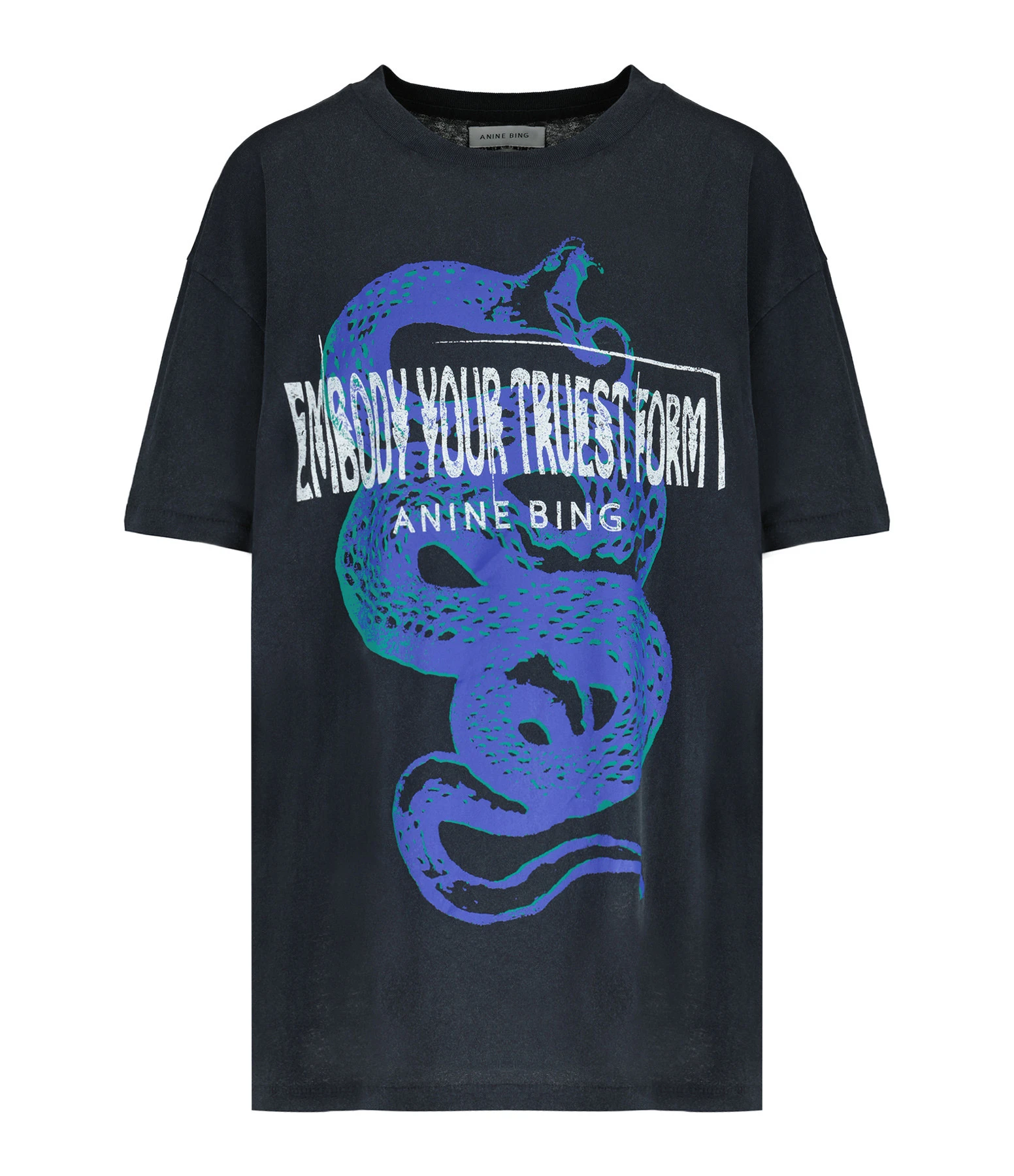 ANINE BING Tee-shirt Walker Coton Noir Délavé 3 ANINE BING Tee-shirt Walker Coton Noir Délavé