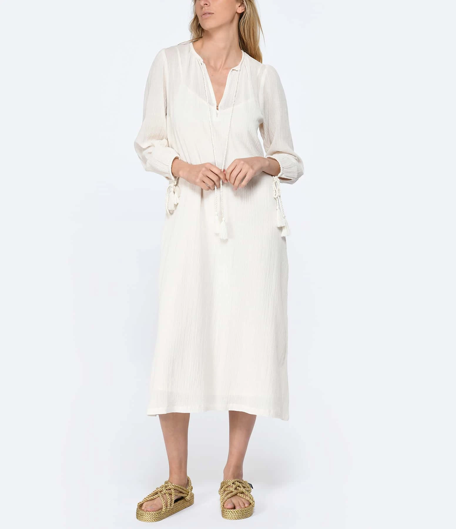 ANTIK BATIK Robe Longue Lilou Crème 7 ANTIK BATIK Robe Longue Lilou Crème – Image 5