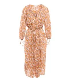 ANTIK BATIK Robe Longue Blossom Rouille