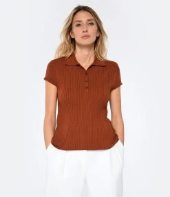 A.P.C. Polo Jess Coton Whiskey -ANINE BING Boutique apcco look20221214 519