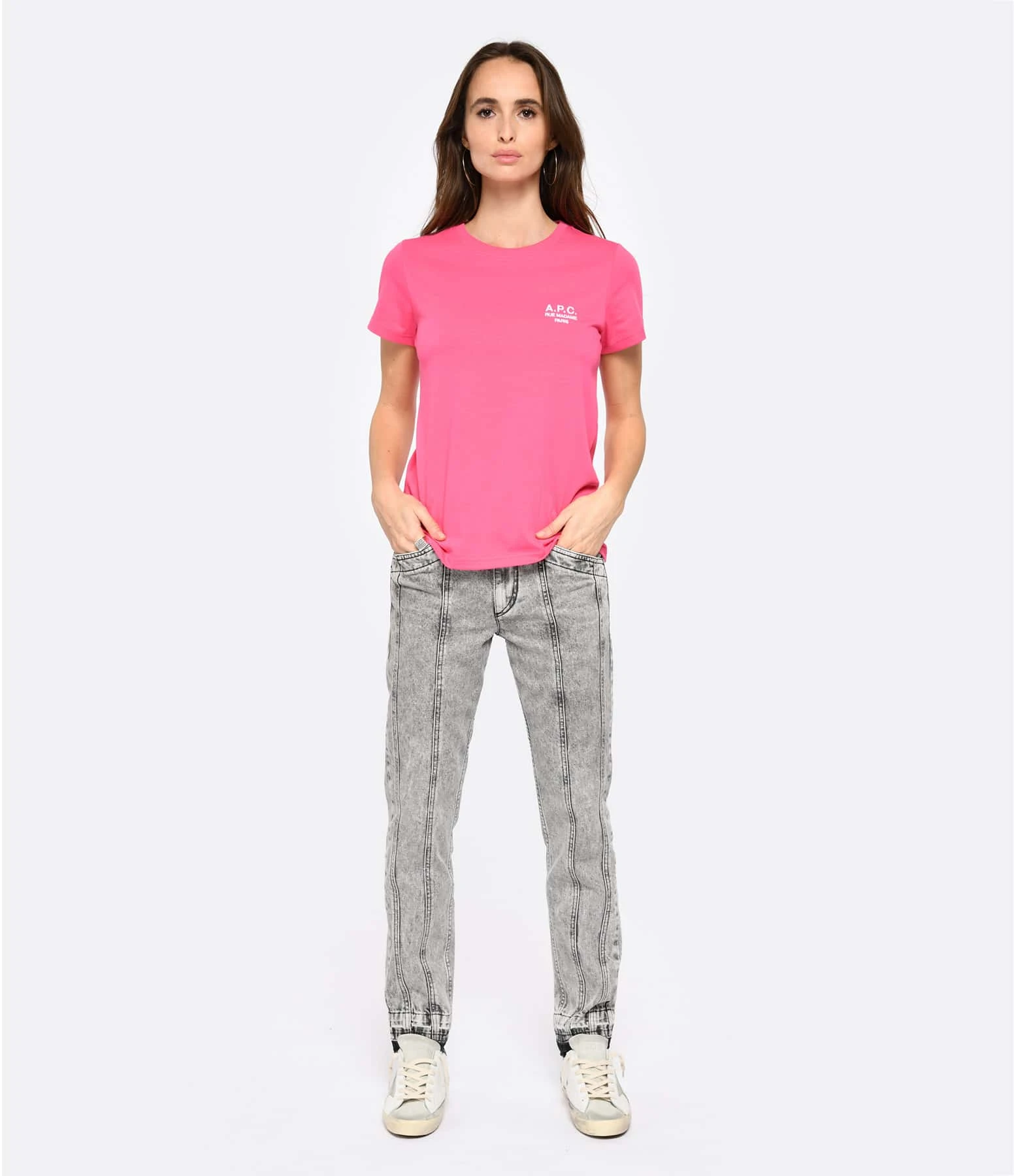 A.P.C. Tee-shirt New Denise Coton Rose Vif 5 A.P.C. Tee-shirt New Denise Coton Rose Vif – Image 3