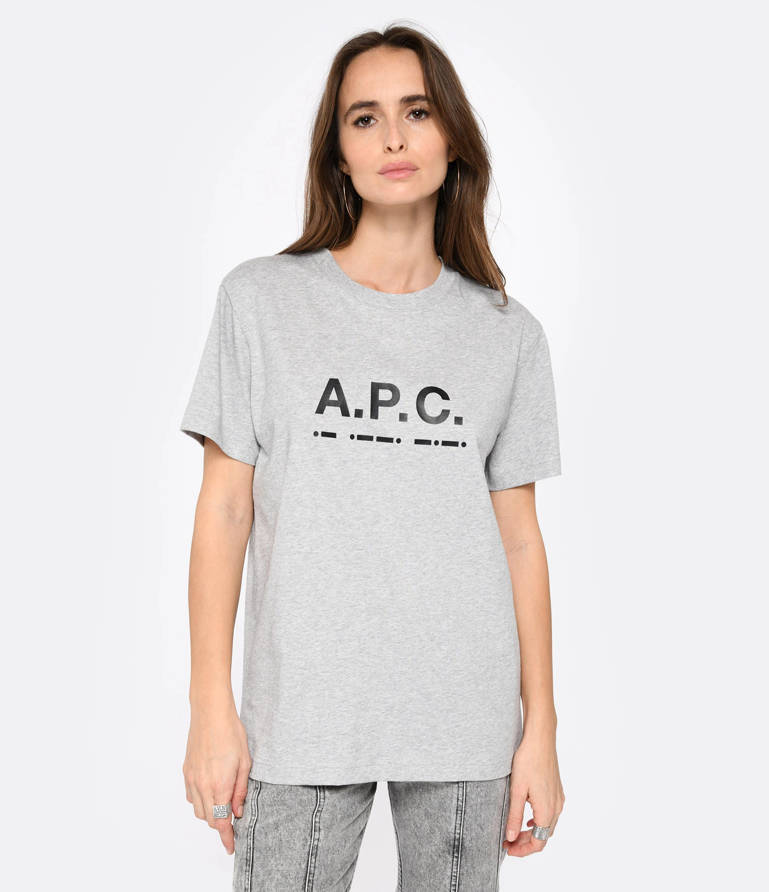 A.P.C. Tee-shirt Sven Coton Gris Chine 4 A.P.C. Tee-shirt Sven Coton Gris Chine – Image 2