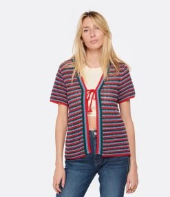 A.P.C. Cardigan Maggie Coton Multicolore -ANINE BING Boutique apcco look20230125 368