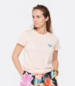A.P.C. Tee-Shirt New Denise Coton Rose Pâle -ANINE BING Boutique apcco look20230126 259