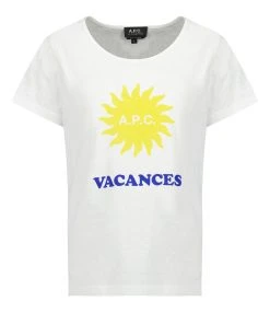 A.P.C. Tee-Shirt Vacances F Coton Blanc