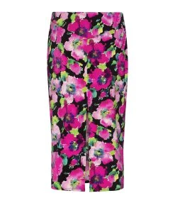 ROTATE Jupe Crayon Mi-Longue Imprimé Rose