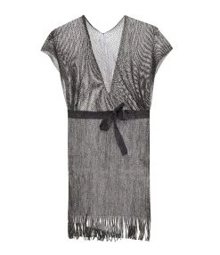 BELIZA Robe De Plage Maille Bleu Nuit Lurex