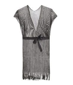 BELIZA Robe De Plage Maille Bleu Nuit Lurex