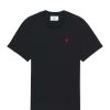 AMI Paris Tee-shirt Unisexe Ami De Cœur Coton Biologique Noir 1 AMI Paris Tee-shirt Unisexe Ami De Cœur Coton Biologique Noir -ANINE BING Boutique bfuts001.724001 v6