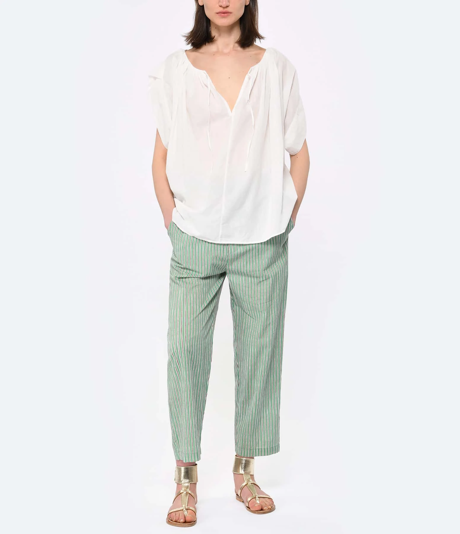 CHARLIE JOE Pantalon Karla Coton Vert 5 CHARLIE JOE Pantalon Karla Coton Vert – Image 3