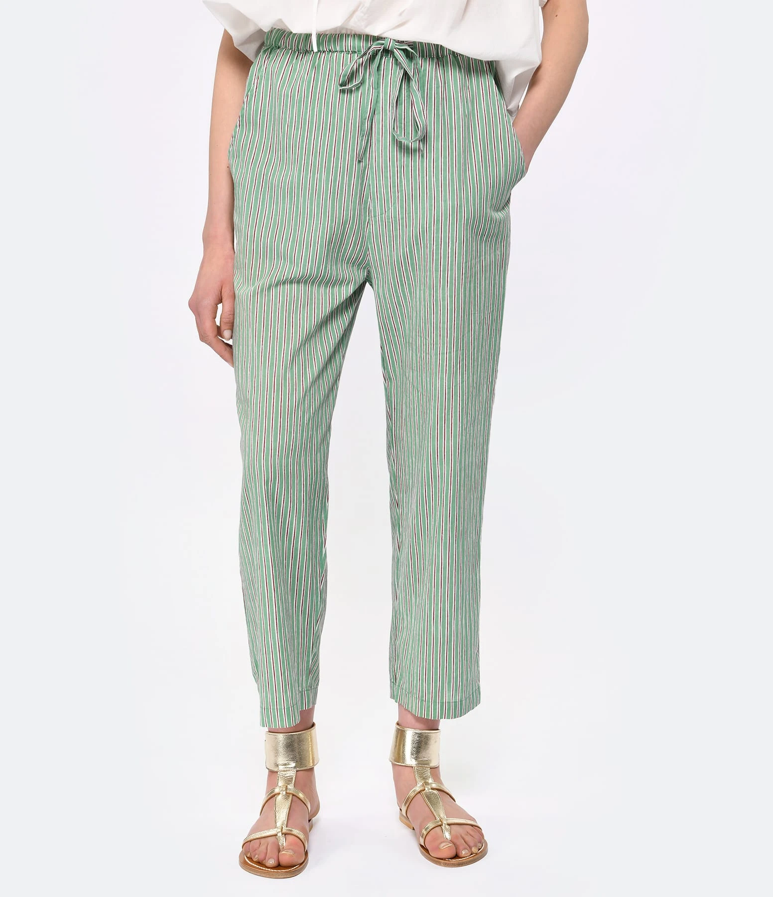 CHARLIE JOE Pantalon Karla Coton Vert 6 CHARLIE JOE Pantalon Karla Coton Vert – Image 4