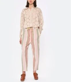 CHARLIE JOE Pantalon Marca Coton Rayures -ANINE BING Boutique charl look20230223 287