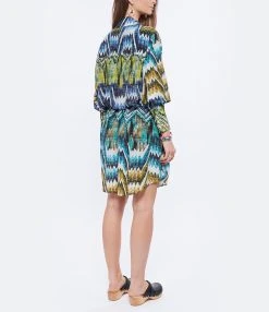 CHUFY Robe Chemise Grazia Soie Imprimé Calvi Blue 9 CHUFY Robe Chemise Grazia Soie Imprimé Calvi Blue -ANINE BING Boutique chufy look20220104 50