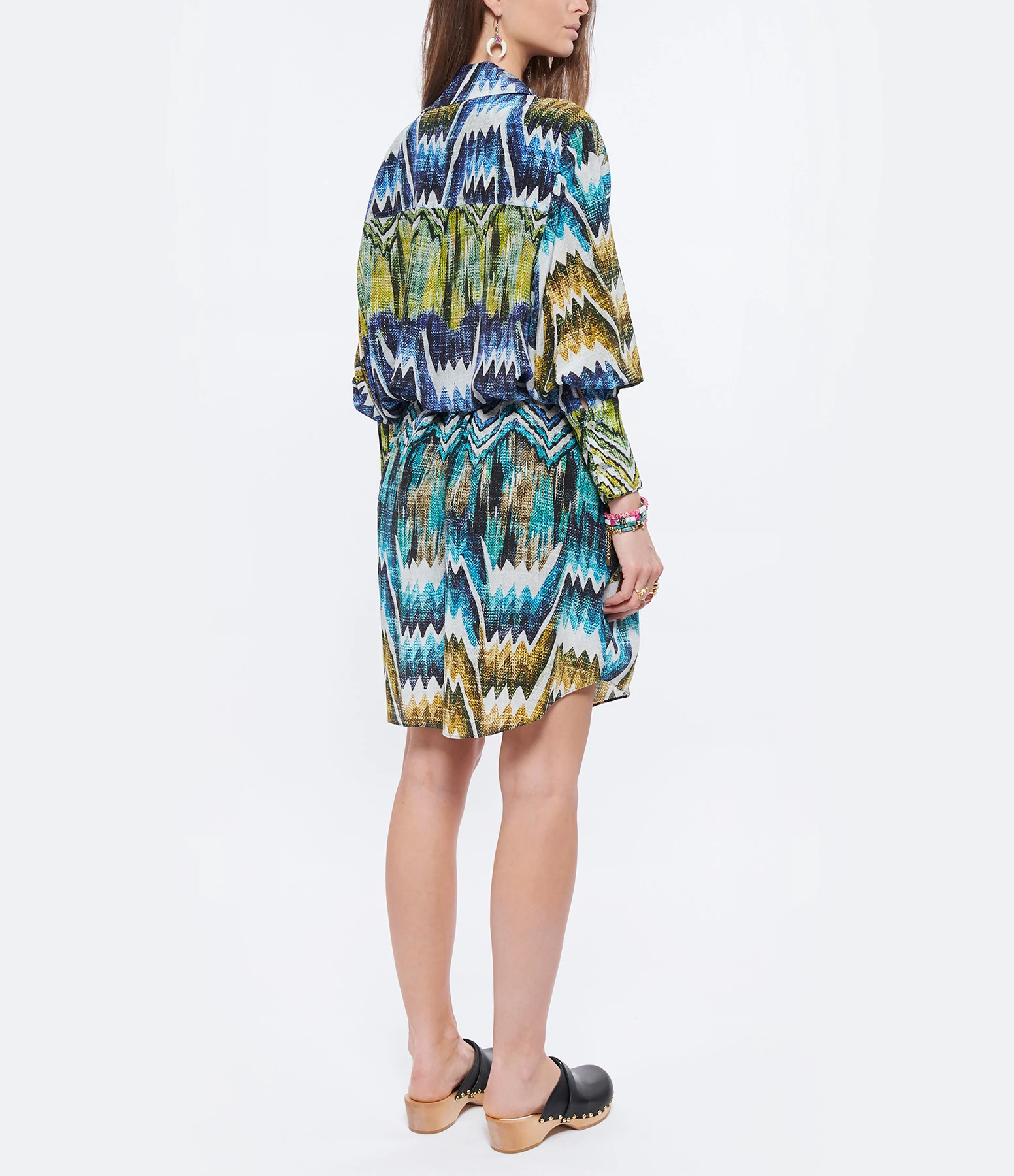 CHUFY Robe Chemise Grazia Soie Imprimé Calvi Blue 6 CHUFY Robe Chemise Grazia Soie Imprimé Calvi Blue – Image 4