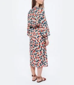 CHUFY Robe Longue Pia Coton Imprimé Sicily Red -ANINE BING Boutique chufy look20220104 59