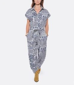 CHUFY Combinaison Nama Coton Bleu Blanc -ANINE BING Boutique chufy look20220531 209 1