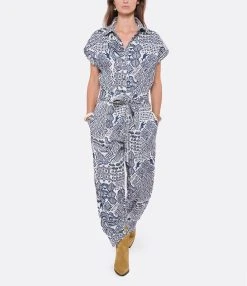 CHUFY Combinaison Nama Coton Bleu Blanc -ANINE BING Boutique chufy look20220531 209