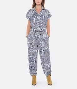 CHUFY Combinaison Nama Coton Bleu Blanc -ANINE BING Boutique chufy look20220531 210