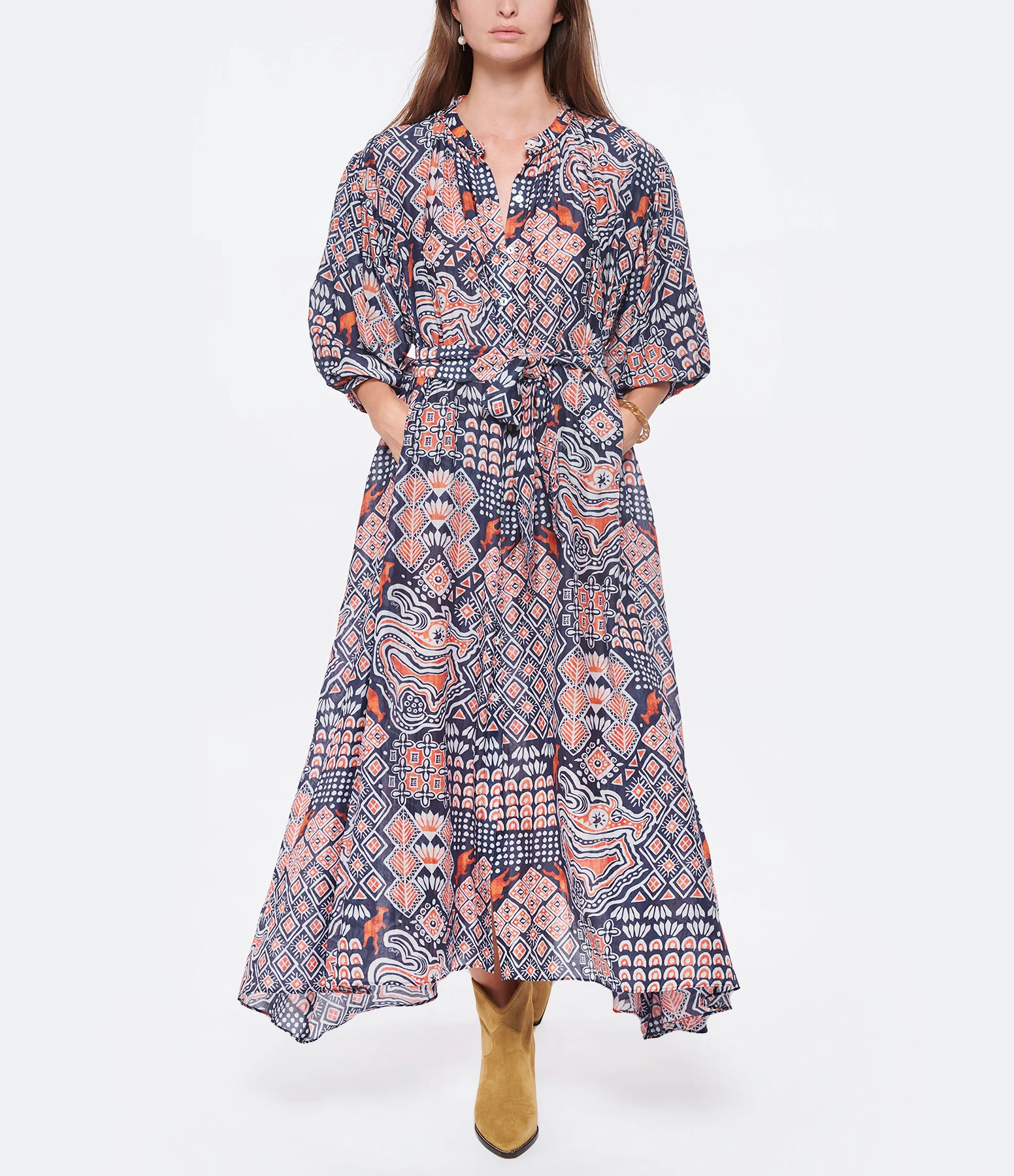 CHUFY Robe Maxi Ziggy Coton Marine 5 CHUFY Robe Maxi Ziggy Coton Marine – Image 3