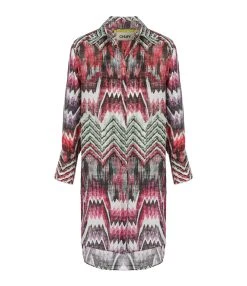 CHUFY Robe Chemise Grazia Soie Imprimé Calvi Pink